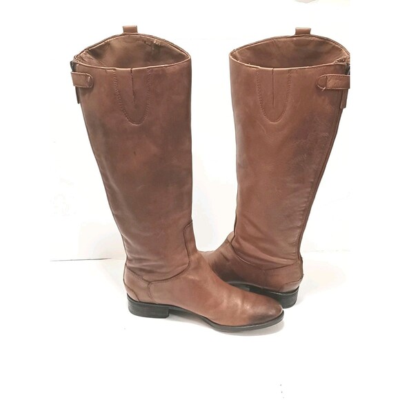 Sam Edelman Leather Penny Knee-High Riding Boots Whiskey Brown Size 7.5 - Picture 6 of 13